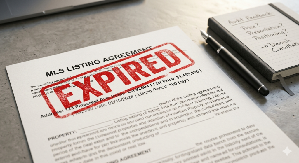Irvine home expired listing sitting on market unsold